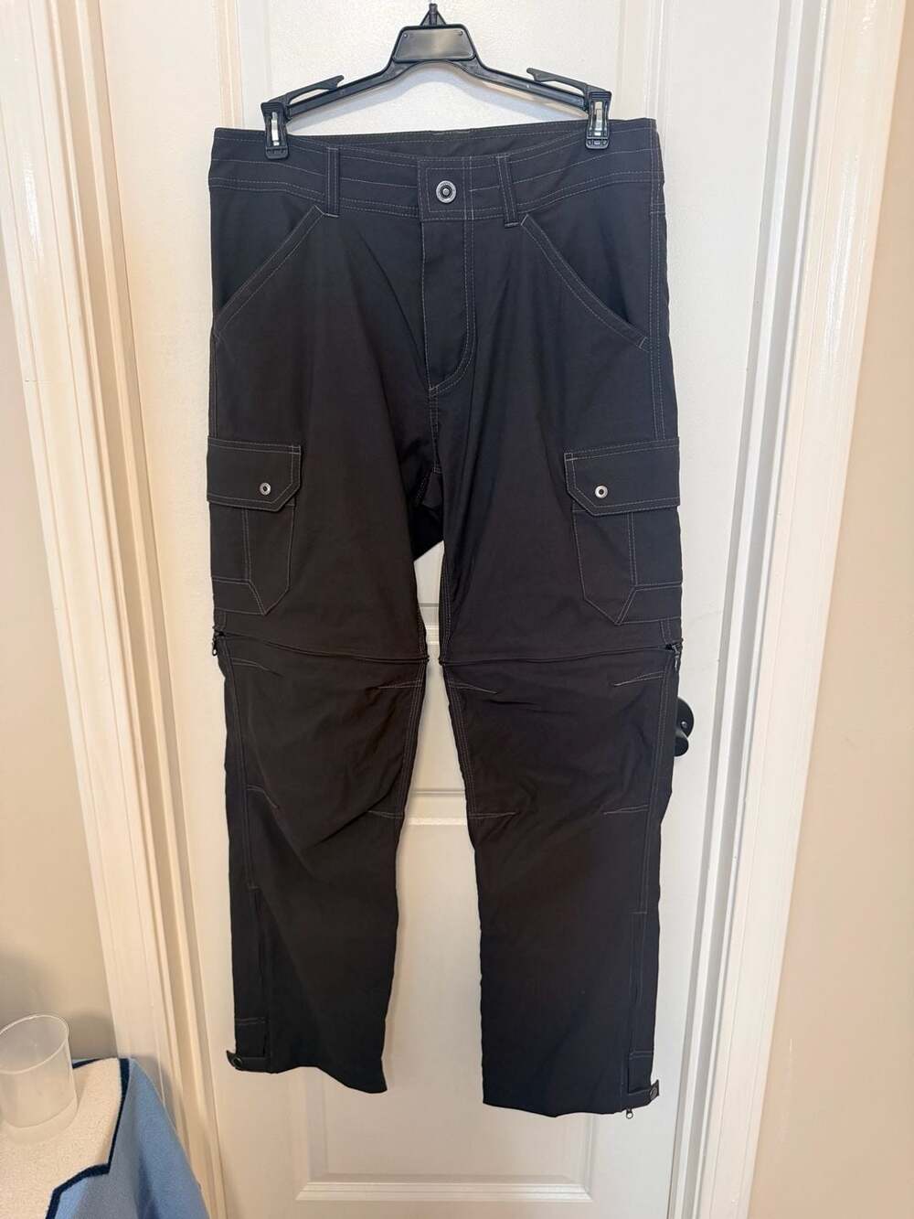 Kuhl Renegade Convertible Stealth Zip Off Hiking Cargo Pants Charcoal Gray 30x30